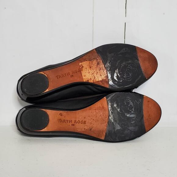 Taryn Rose Paola Soft Leather Cap Toe Ballerina Pumps 6 - Picture 8 of 11